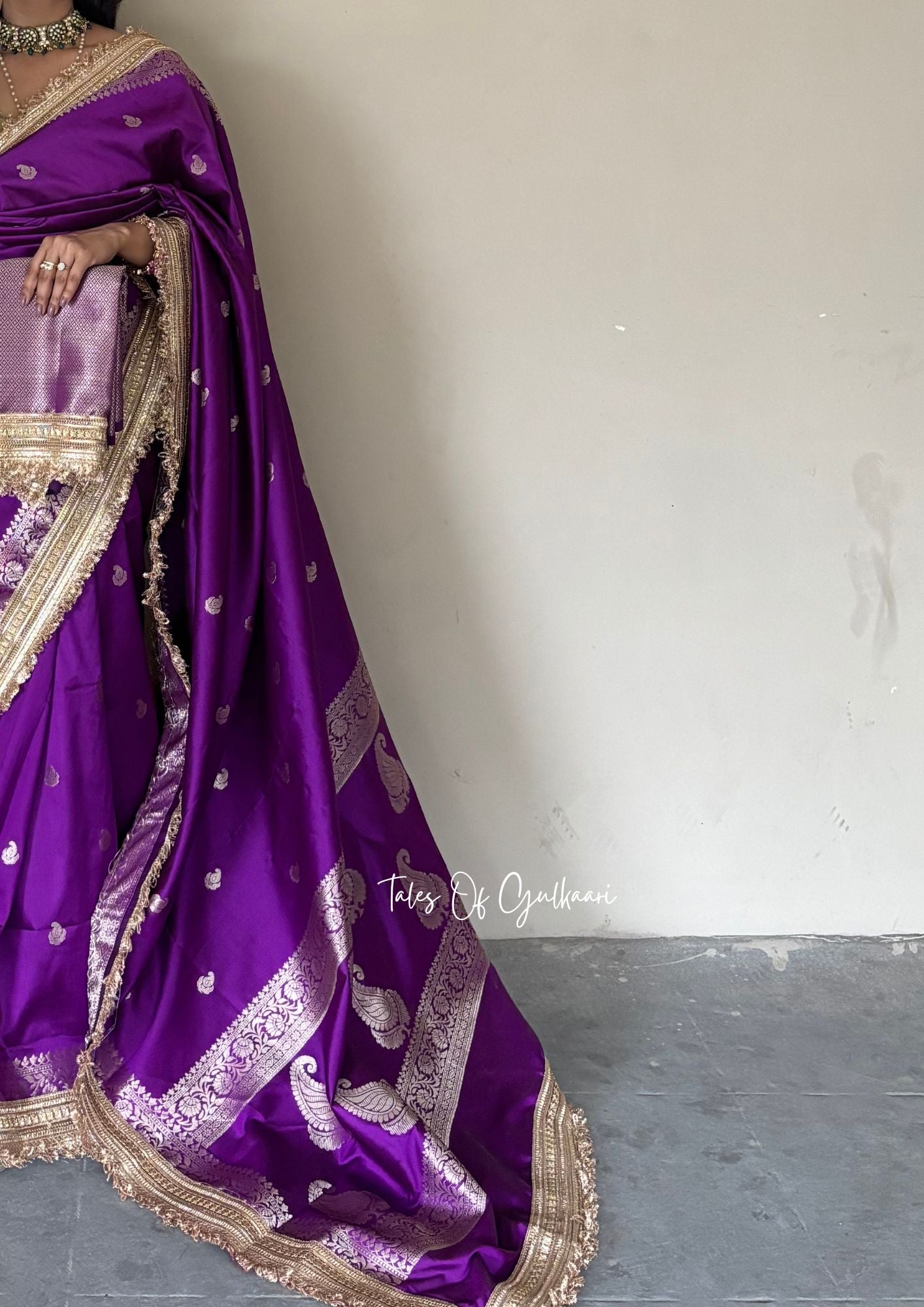 The Nazakat ~ Soft Silk Saree In Lavender with Lace Work