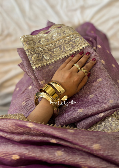 The Blush Pink - Crushed Tissue Banarasi silk from "The Sitaara Collection"