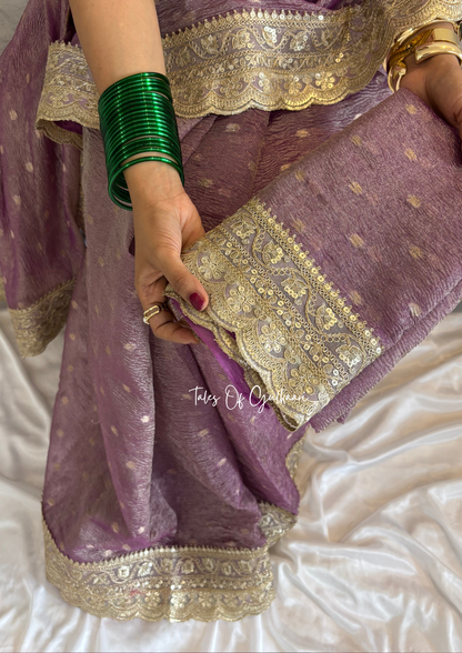 The Blush Pink - Crushed Tissue Banarasi silk from "The Sitaara Collection"