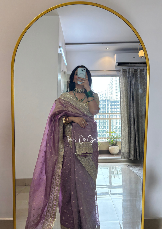 The Blush Pink - Crushed Tissue Banarasi silk from "The Sitaara Collection"