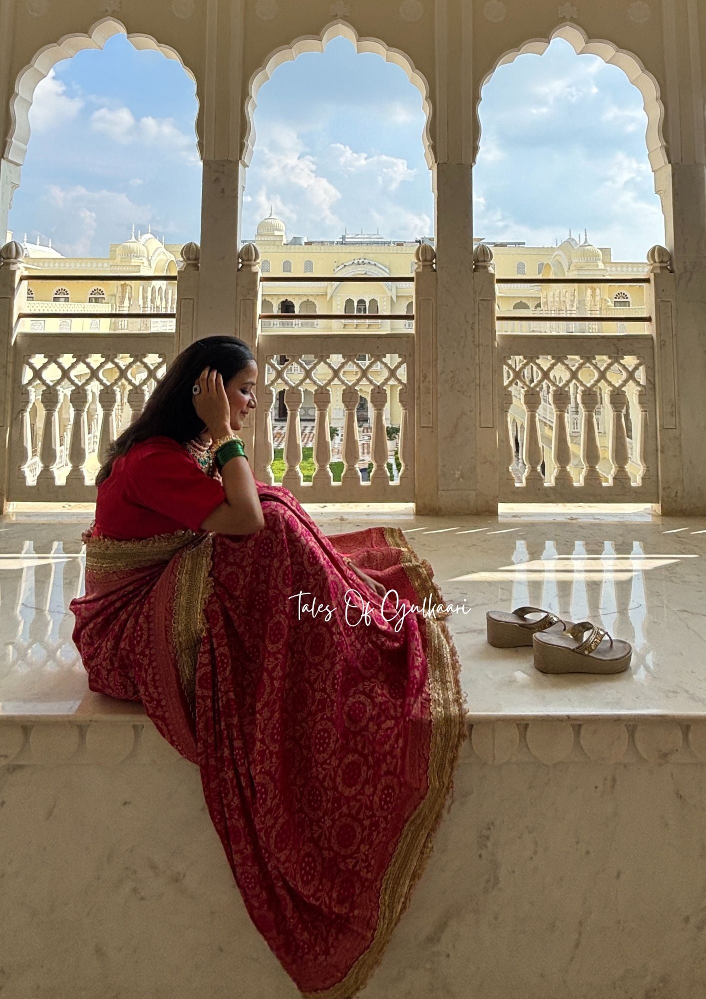 The Noor-E-Bandhej ~ Soft Katan Silk Saree In Pink with Lace Work