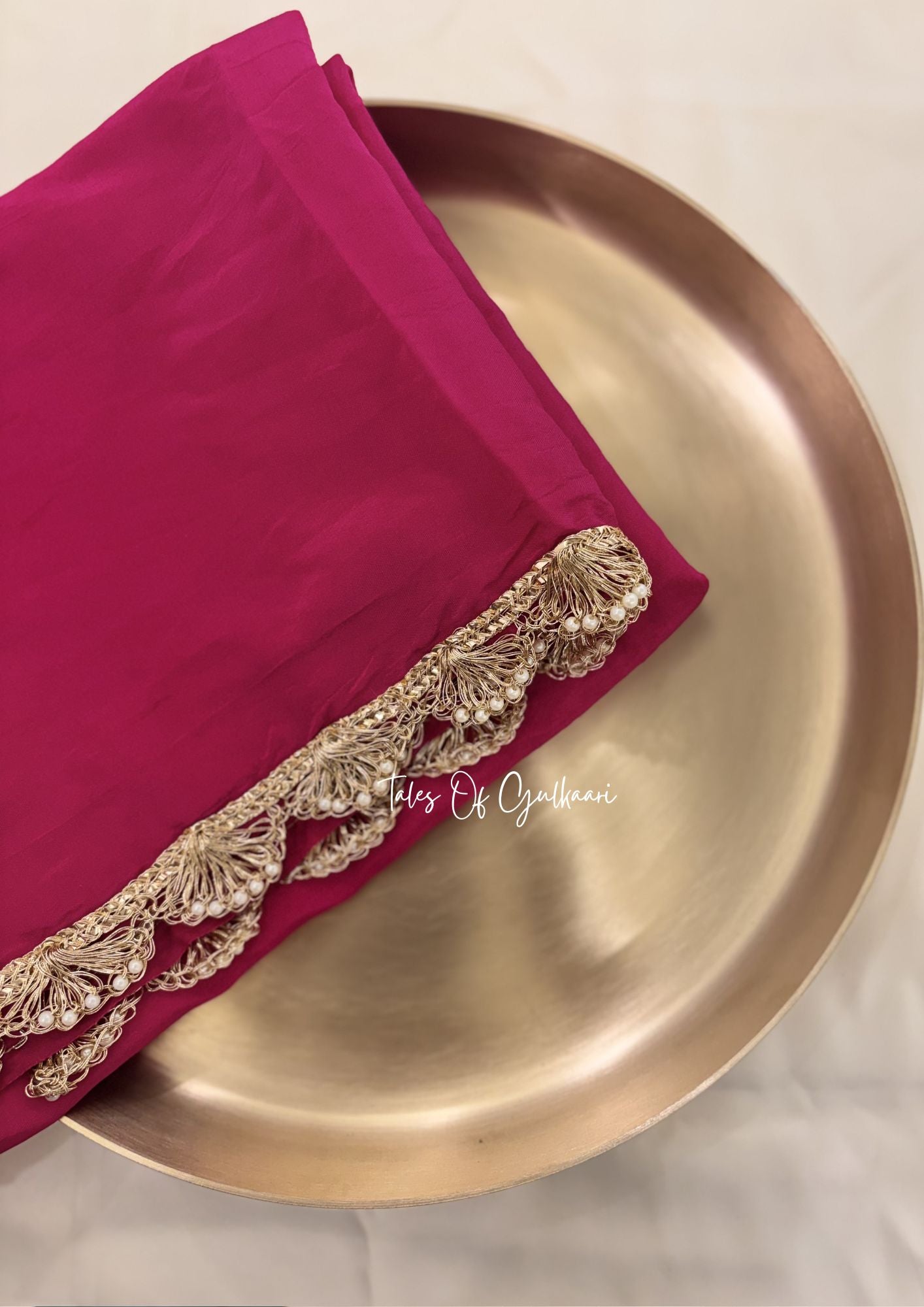 The Meher ~ Butter Silk Saree in Green with Contrast Blouse & Lace Work