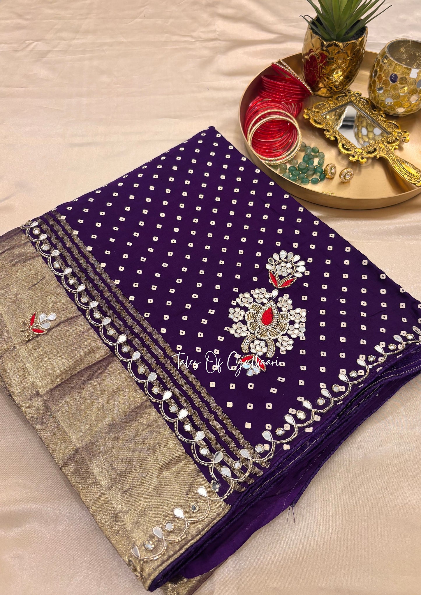 The Rajsi Bandhej - Premium Soft Modal Dola Silk Saree with Lagdi Patta - Purple✨