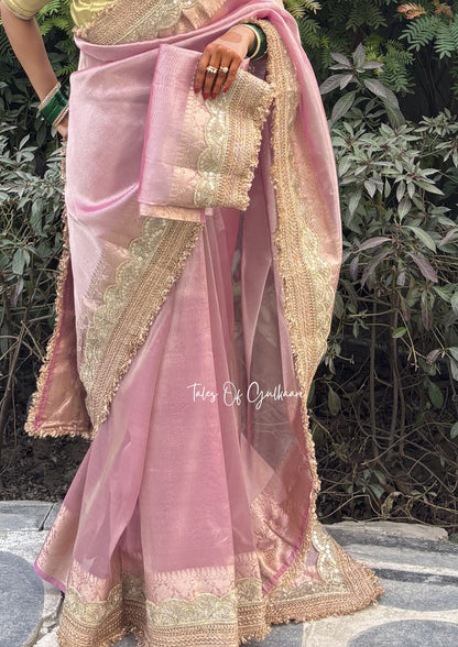 Sakhi Collection 2.0 ~ The Blush Pink- Tissue Banarasi silk