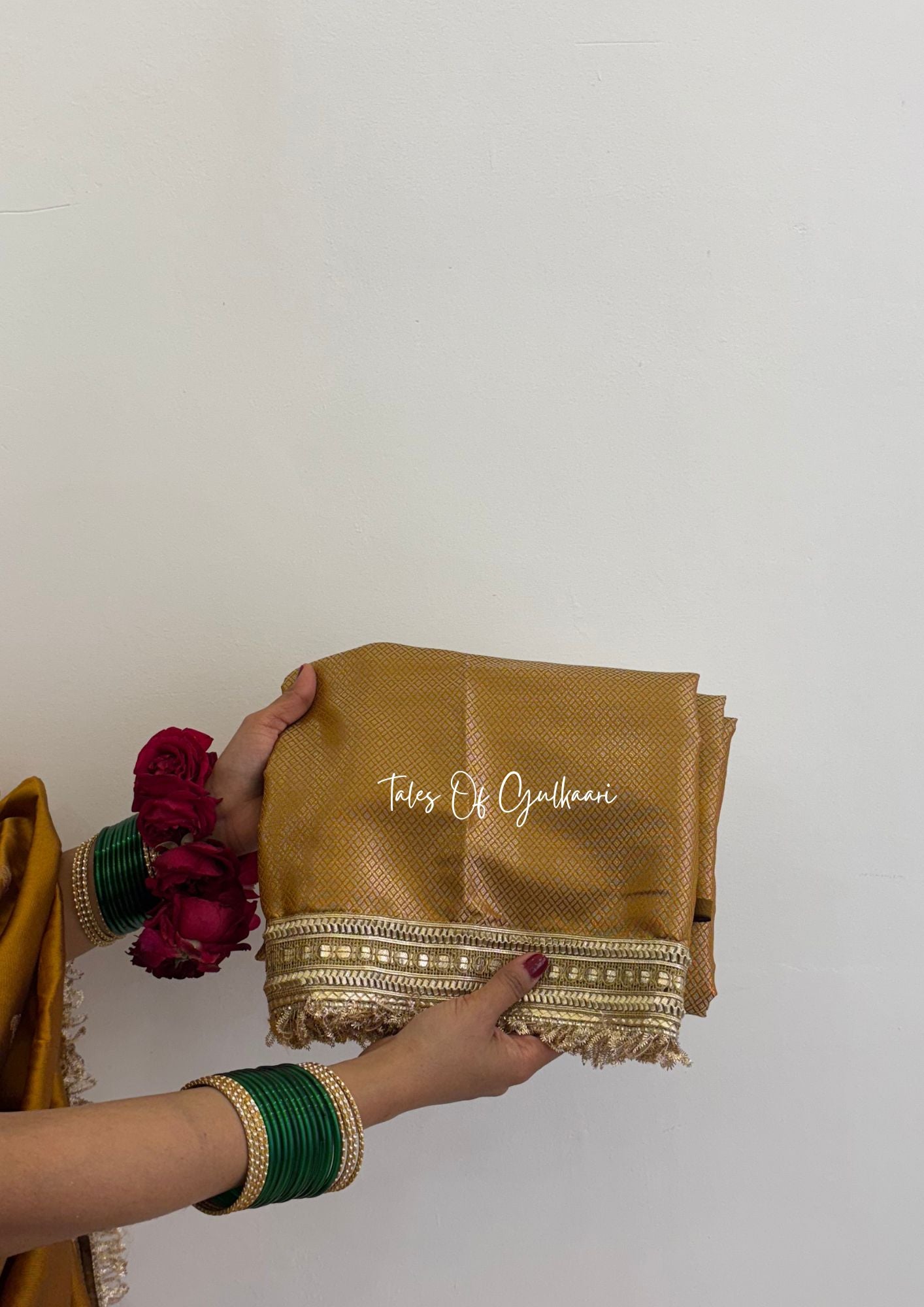 The Nazakat ~ Soft Silk Saree In Mustard Yellow with Lace Work