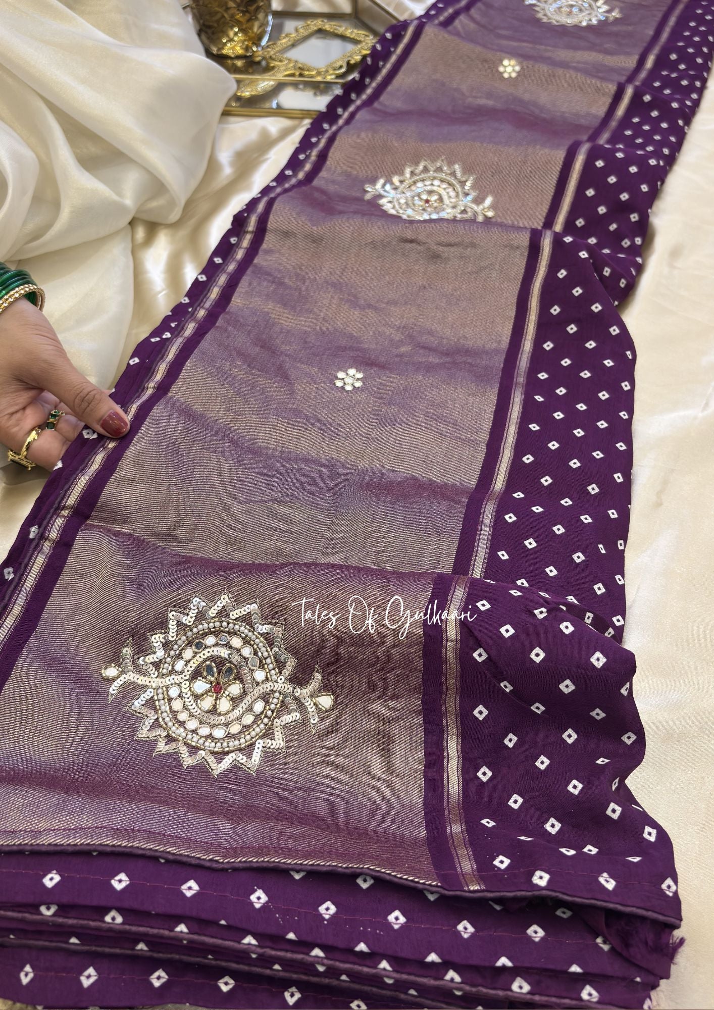The Bandhej ~ Soft Uppada Silk Saree with Zari pallu ~ Purple