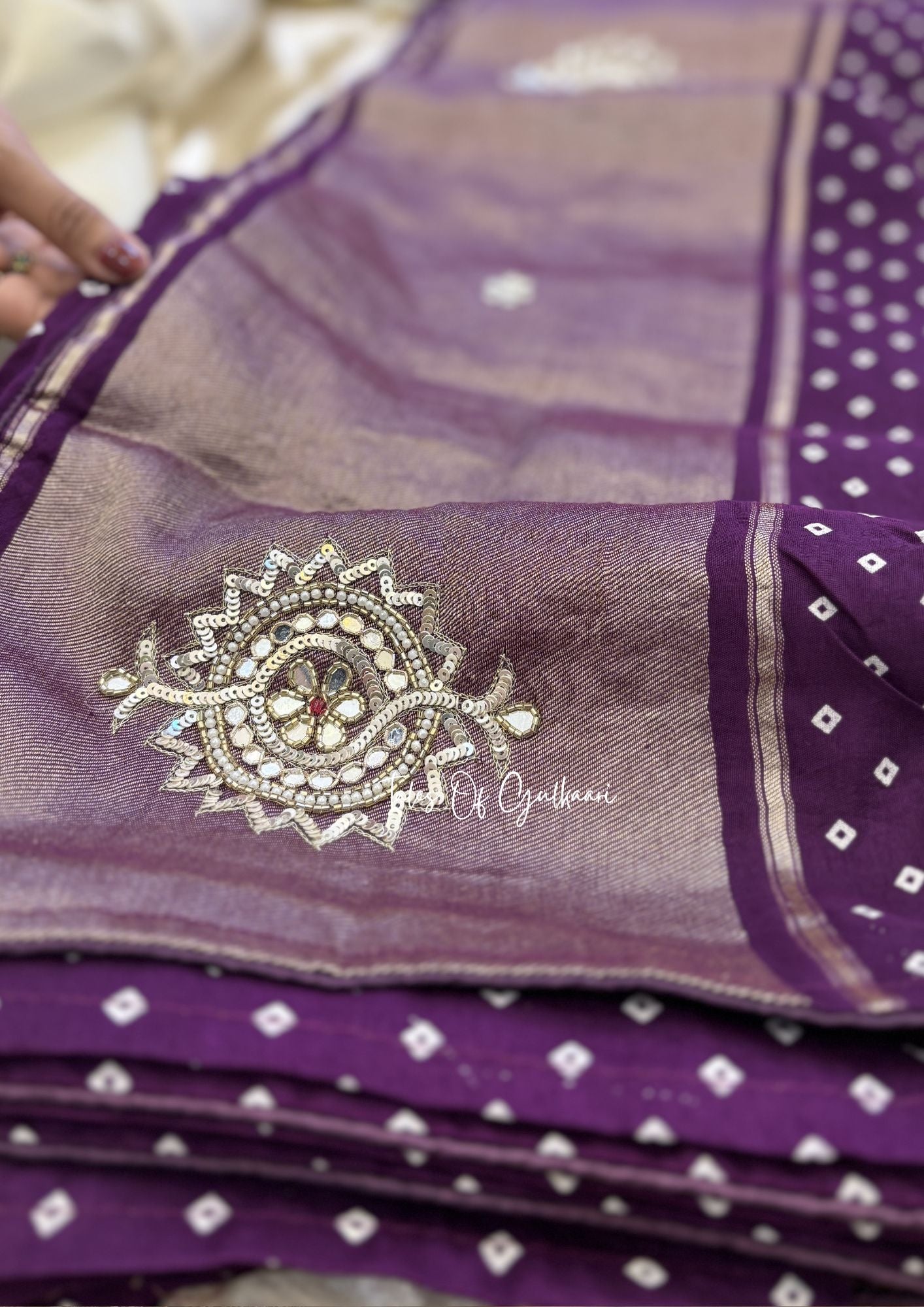 The Bandhej ~ Soft Uppada Silk Saree with Zari pallu ~ Purple