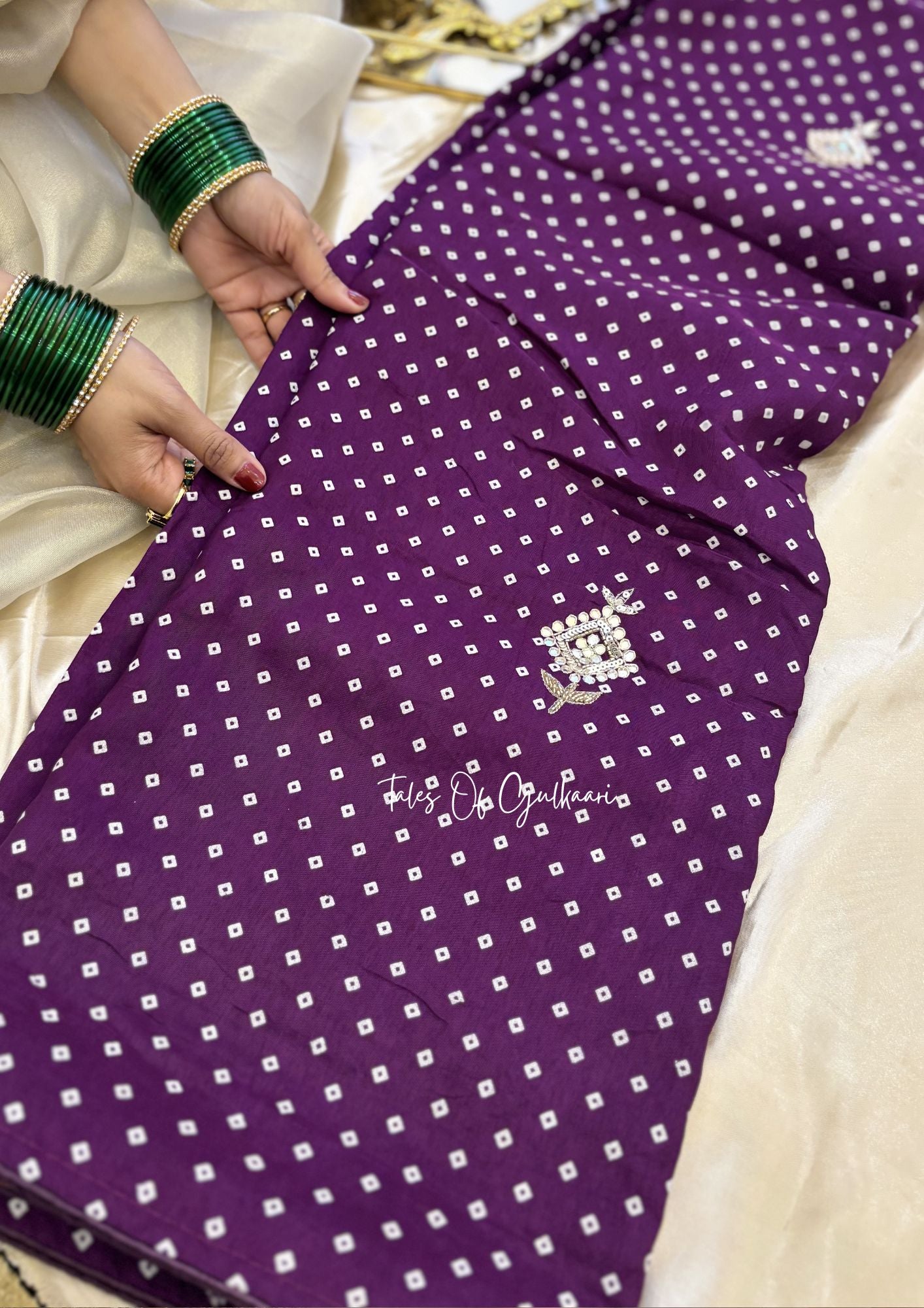 The Bandhej ~ Soft Uppada Silk Saree with Zari pallu ~ Purple