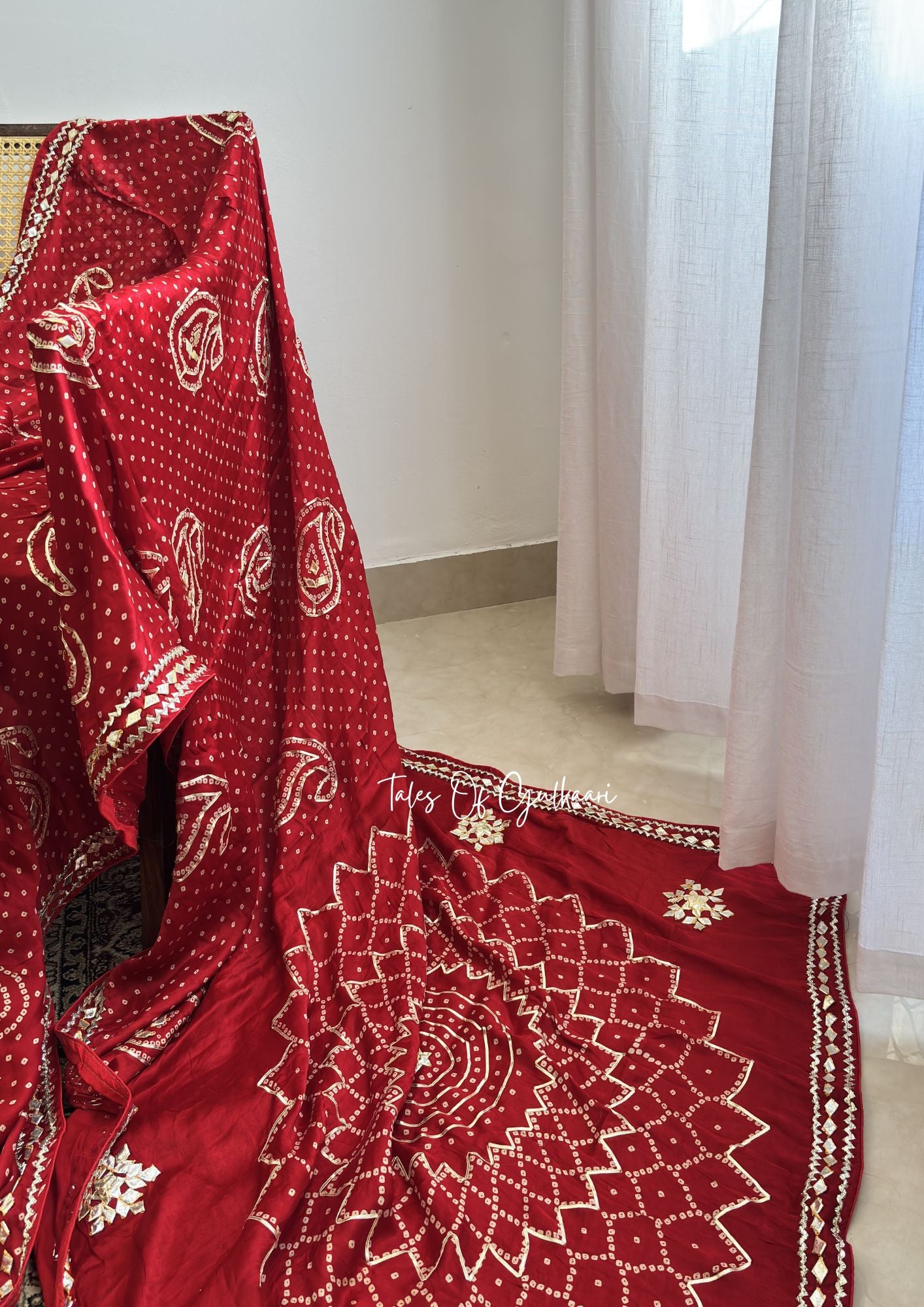 Rang-E-Riwaayat – Soft Modal Silk Bandhej Saree ~ Red
