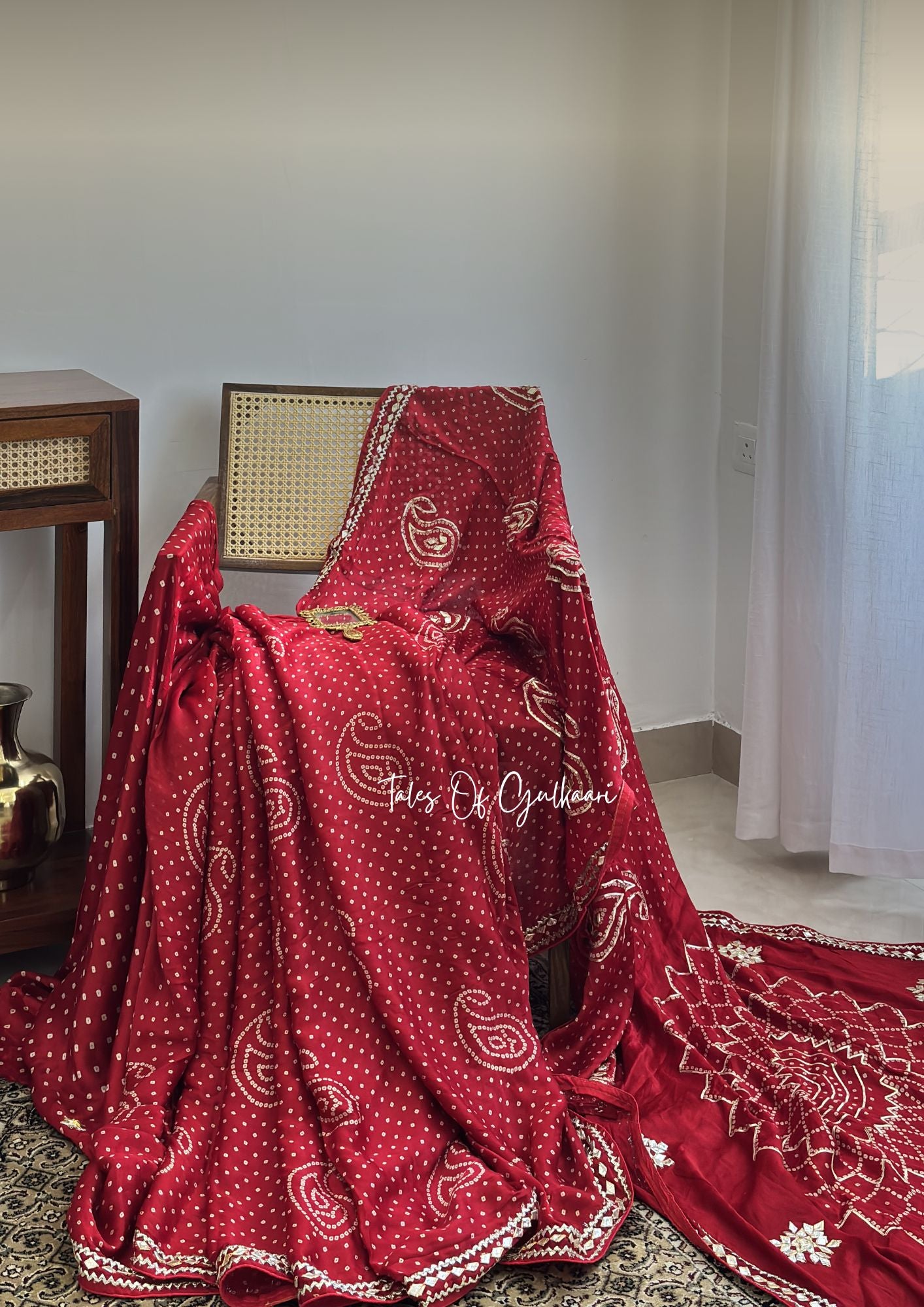 Rang-E-Riwaayat – Soft Modal Silk Bandhej Saree ~ Red