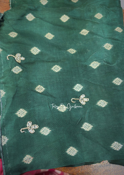 Gulaabi Jashn – Soft Silk Blend Jarkan Saree ~ Pink