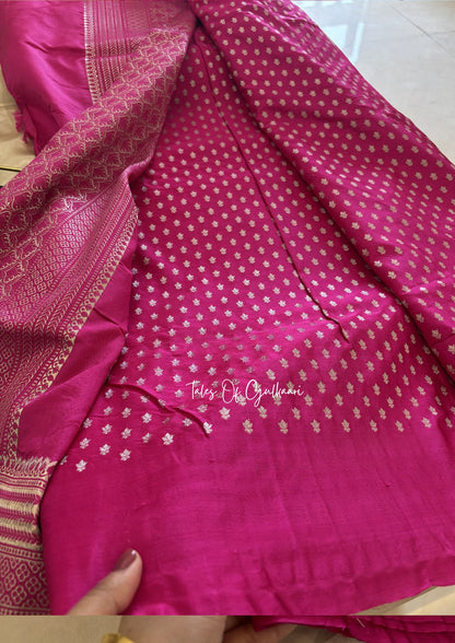 Adhaah ~ Soft Mashru Katan Silk Saree In Pink