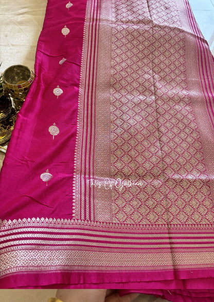 Adhaah ~ Soft Mashru Katan Silk Saree In Pink