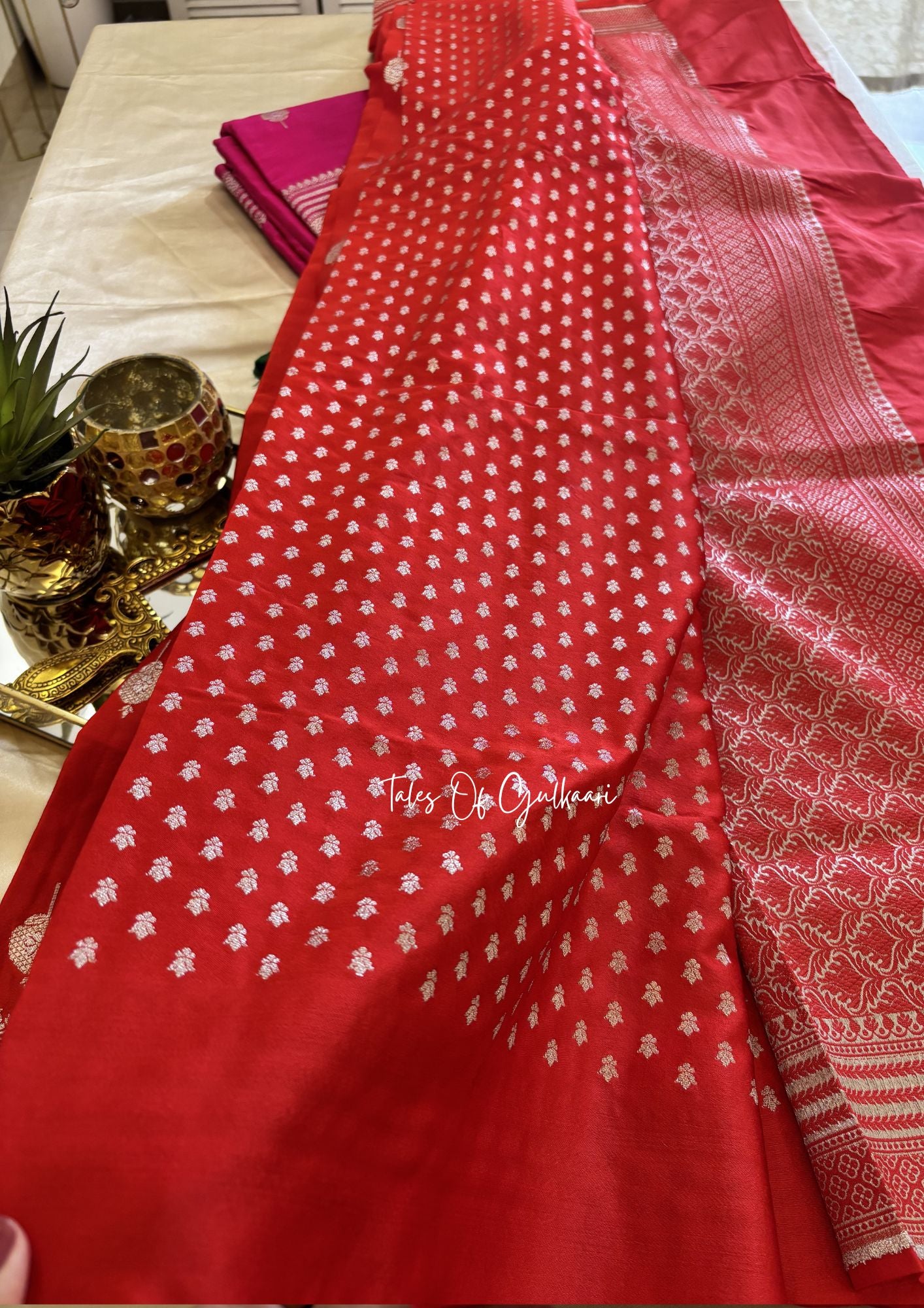 Adhaah ~ Soft Mashru Katan Silk Saree In Red
