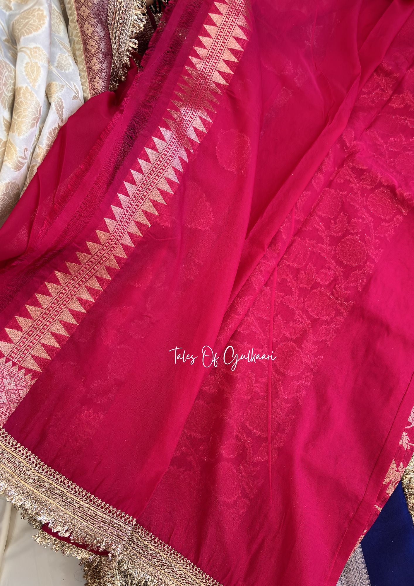 Phulkaari – Soft Banarasi Semi Khaddi Katan Georgette Silk Saree | Pink