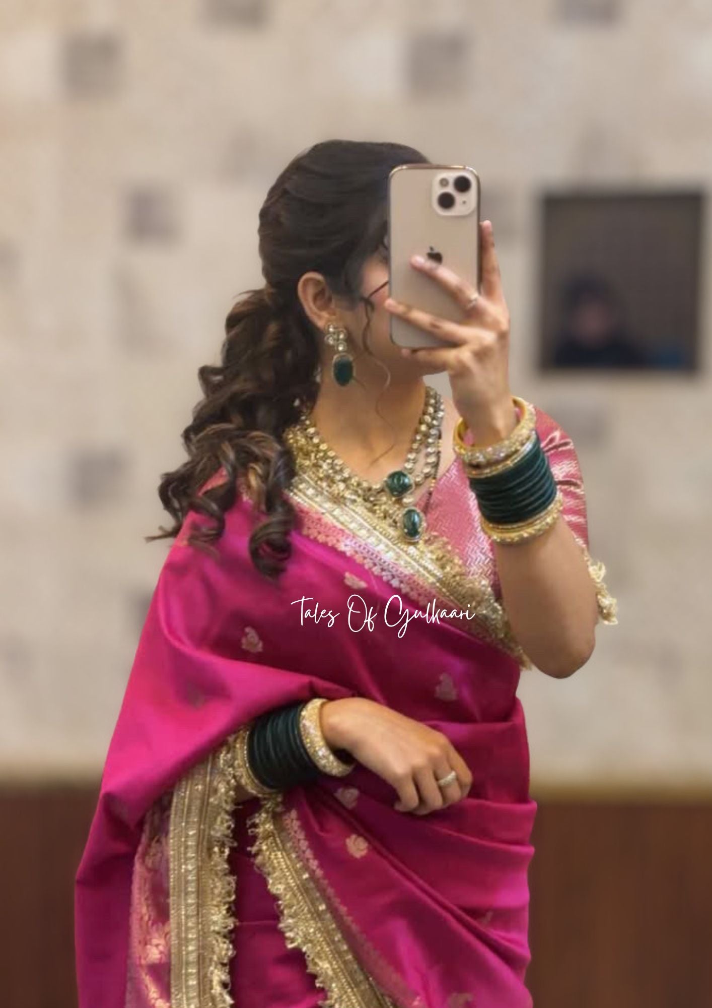 The Nazakat - Soft Silk Saree In Hot Pink with Lace Work