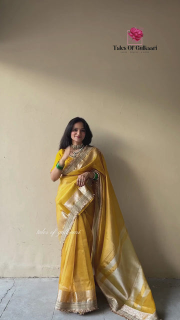 The Yellow- Tissue Banarasi silk from "The Sakhi Collection"